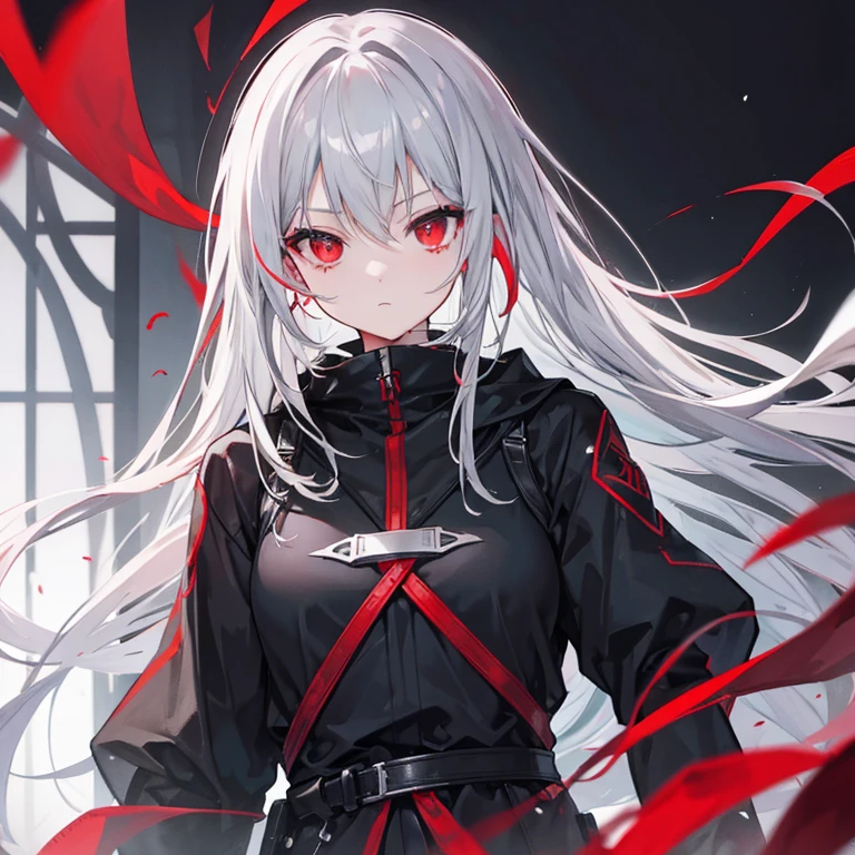 Gray Hair、Red eyes、Black clothes、Assassin、
