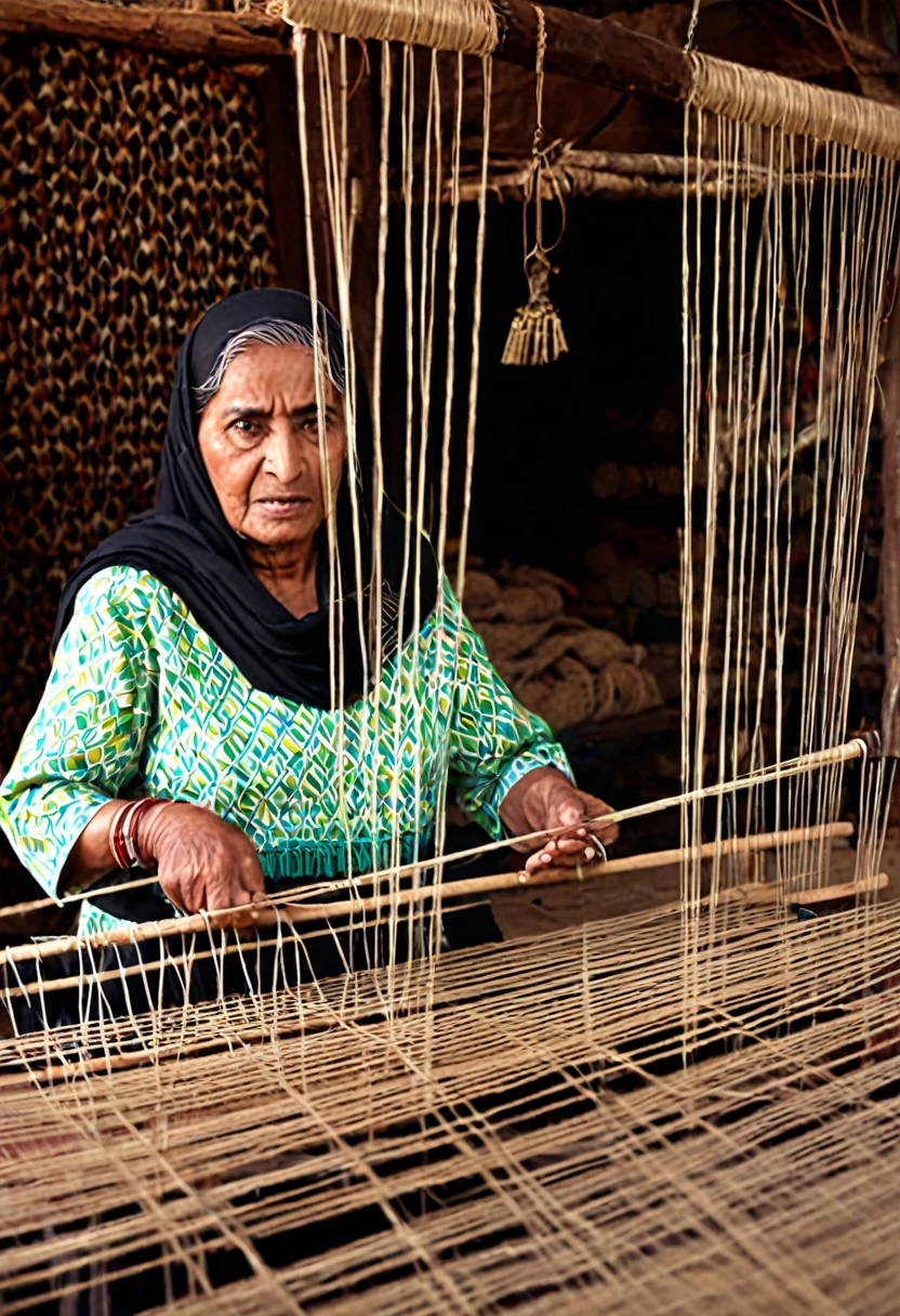 Shifting Focus: Show how Amir's approach to weaving changes after the old woman's words. Does he become more selective with customers?