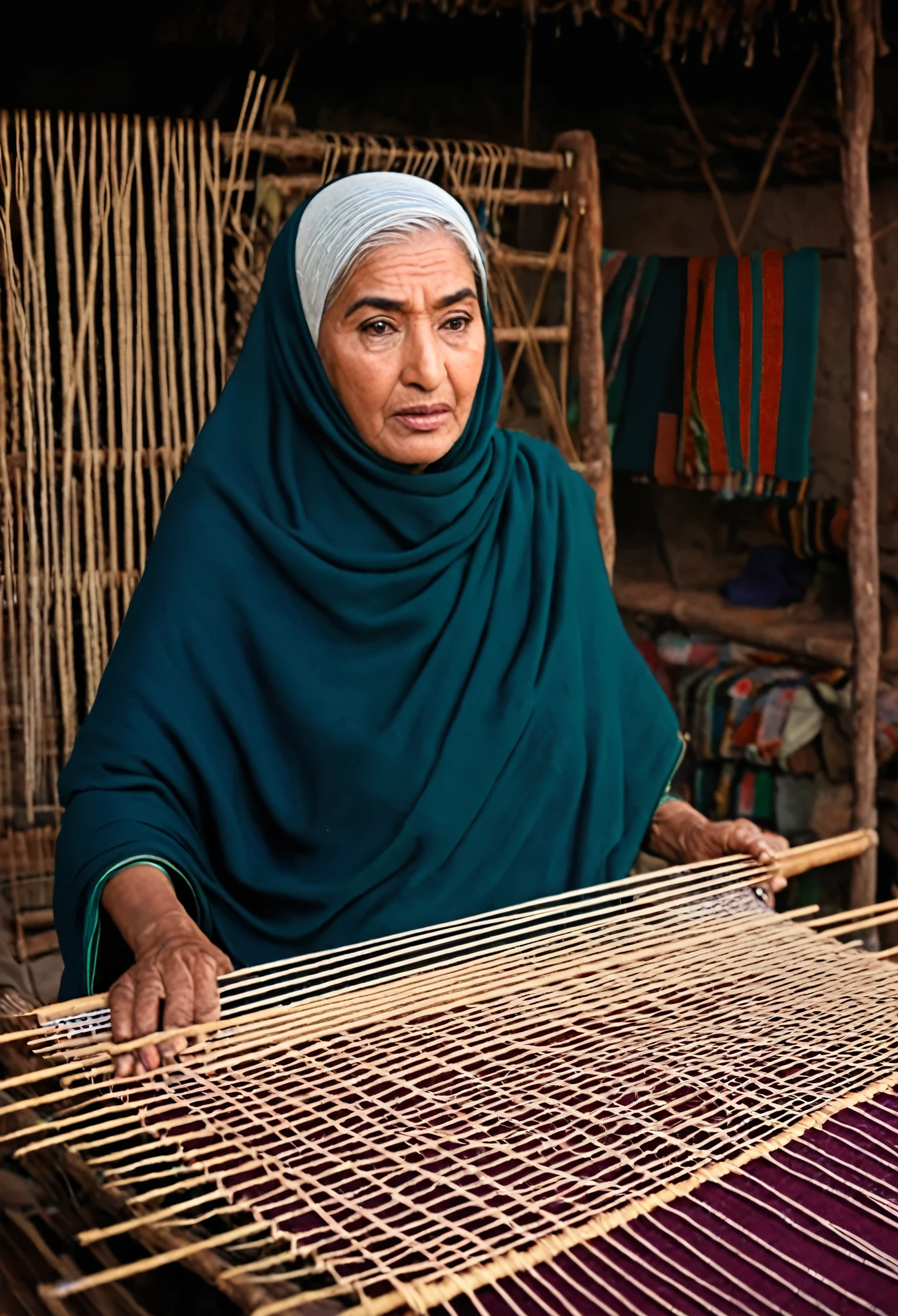 Shifting Focus: Show how Amir's approach to weaving changes after the old woman's words. Does he become more selective with customers?
