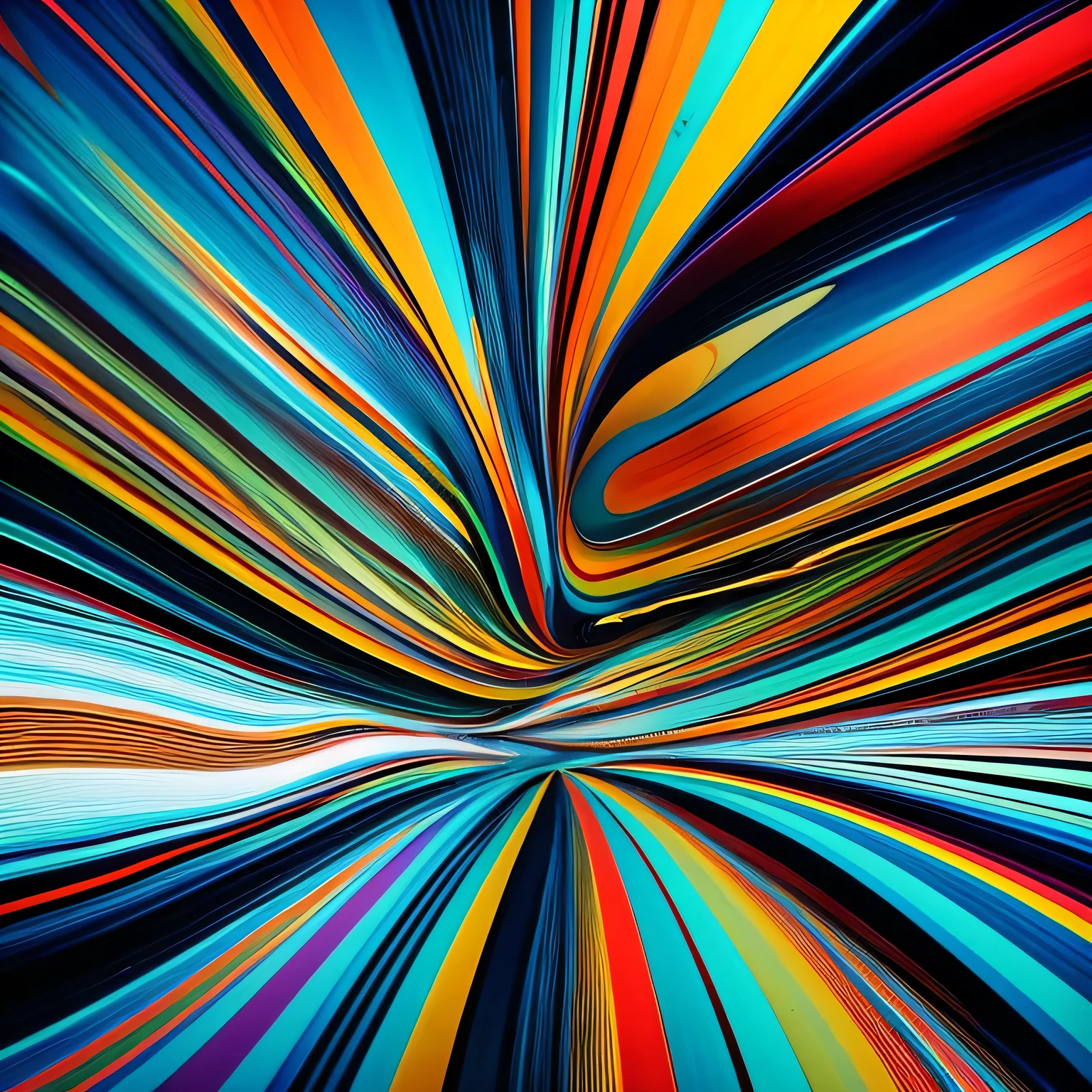 Abstract art using colors, lines, patterns without depicting specific objects or subjects. Rather than reproducing specific locations or environments, abstract spaces are depicted and represents the flow of time and situations, portraying movement and change in unique ways. Visual rhythms and patterns spread across the entire piece. Freedom by excluding concrete subjects should be expressed.