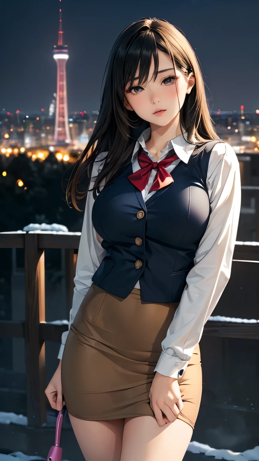((((Perfect Anatomy, Ultra-dense skin)))), 1 girl, Japanese, , Shiny skin, Big Breasts:0.6, avert your eyes, Take in the view,,
Beautiful Hair, Beautiful Face, Beautiful and beautiful eyes, (Long Hair:1.7, Half Up Hair:1.5),
Beautiful clavicle, Beautiful body, Beautiful breasts, Beautiful thighs, Beautiful legs, Baby Face, M the eye,
((White collared shirt, Navy Blue Vest, dark blue micro mini pencil skirt), Mid Boots, (Beige hooded coat, Open the coat yourself)), とてもsexy, Wet crotch, Captivating thighs, Camel Toe, ((Animal Collars)),
((Pee leak:1.9, Poop leakage:1.3)),
((Ahegao, Embarrassing, Drooling, Please open your mouth wide)), (((walk, Panty Sex Toys), Female masturbation, Abused, Inserting an Object, vibrator)),
(Beautiful views), winter, Midnight, hokkaido, Sapporo, Chase Park, crowd, Christmas, Christmas tree, illumination, TV Tower, snow, snowfall:1.7, Frozen Weather, Frost,
(8k, highest quality, masterpiece:1.2, Very detailed), (Realistic, photoRealistic:1.3), Beautiful illustrations, Cinema Lighting,sexy