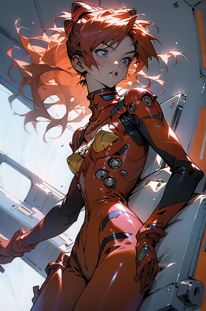 Busty Asuka Langley in flight suit