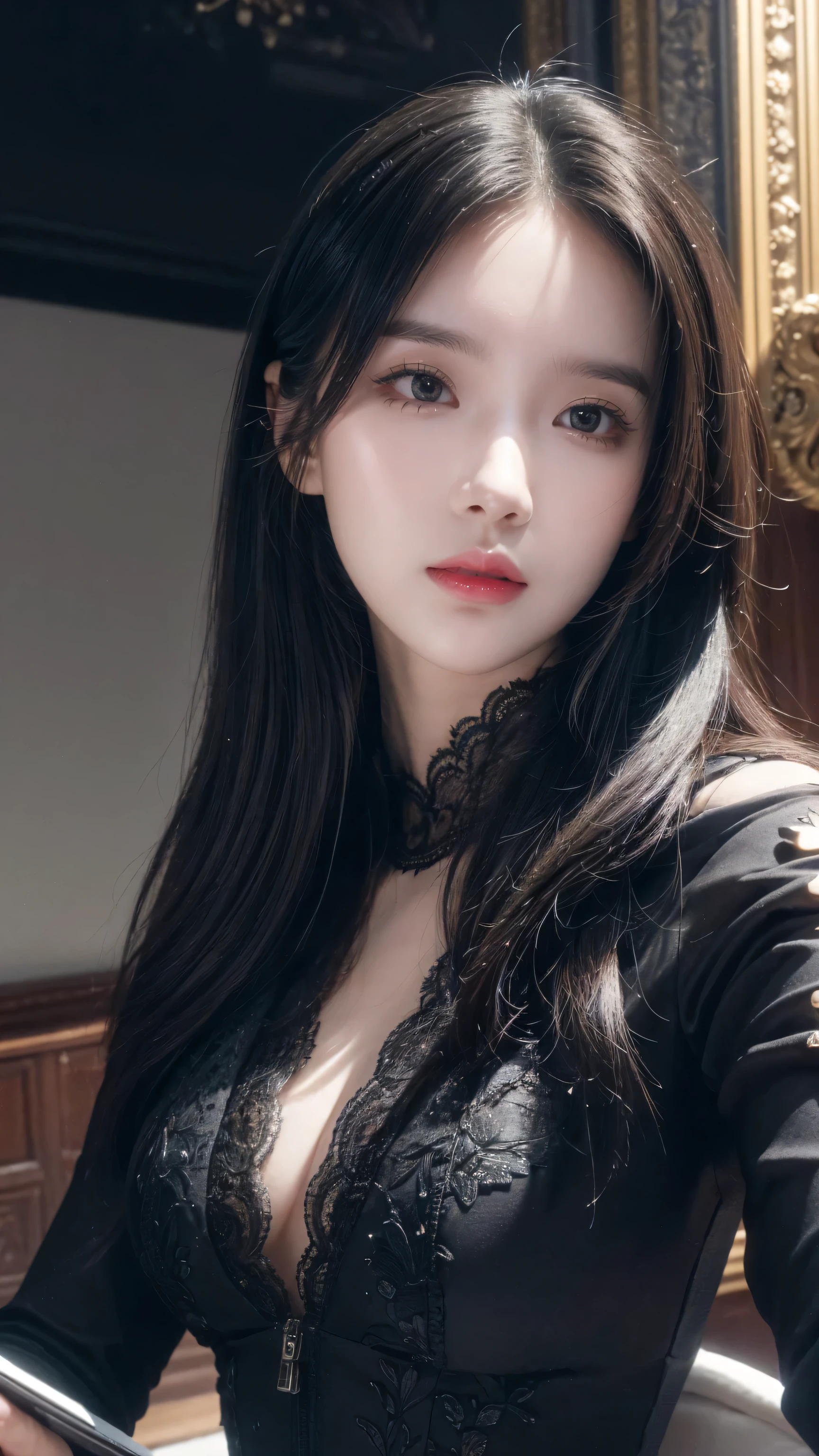 (The original) , (Very detailed wallpaper) , (best quality) , (masterpiece) , Photographic Reality, Practical, Very detailed illustrations , beautiful eyes, (Delicate face) , perfect details, (Optimal lighting) , (Super intricate details) , Super detailed, , Kogar,((Selfie)), ((Black suit 1.5)), , 4k unity, (Super detailed CG: 1.2) , (8k: 1.2) , Practical, Octane Rendering