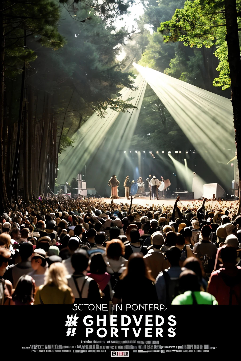 in the forest,people々,Music Festivals,The light shines through,Poster,Harmony