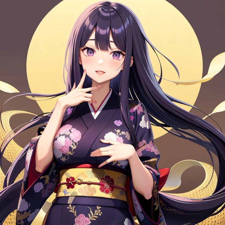 Koi,kimono,Ai Fukuhara,Large breasts,Purple long hair