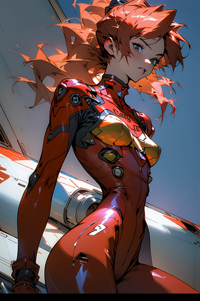 Busty Asuka Langley in flight suit