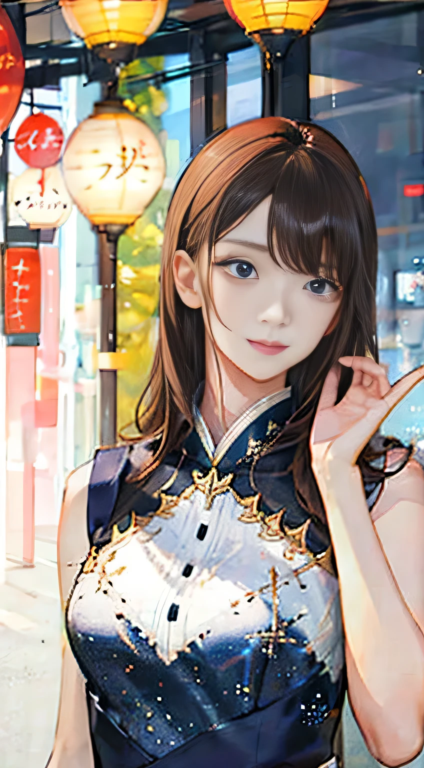 highest quality, masterpiece, One woman、 whole body, Very delicate and beautiful woman, 8K Wallpaper, Beautiful fine details, Beautiful sparkle, Cinematic lighting、27 years old、Idol、sexy、Colorful costumes、Red Line、Tall beauty、Sadistic
