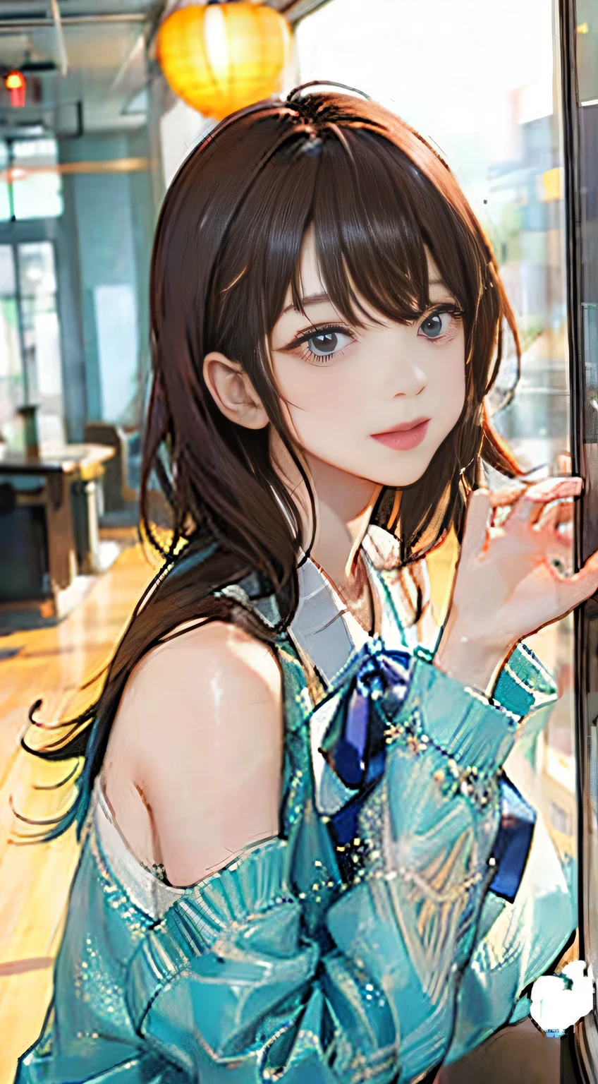 highest quality, masterpiece, One girl, whole body, Very delicate and beautiful girl, 8K Wallpaper, Beautiful fine details, Beautiful sparkle, Cinematic lighting、23 years old、Idol、sexy、Colorful costumes、Red Line