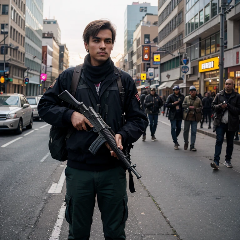 rebels with ak 47 in city