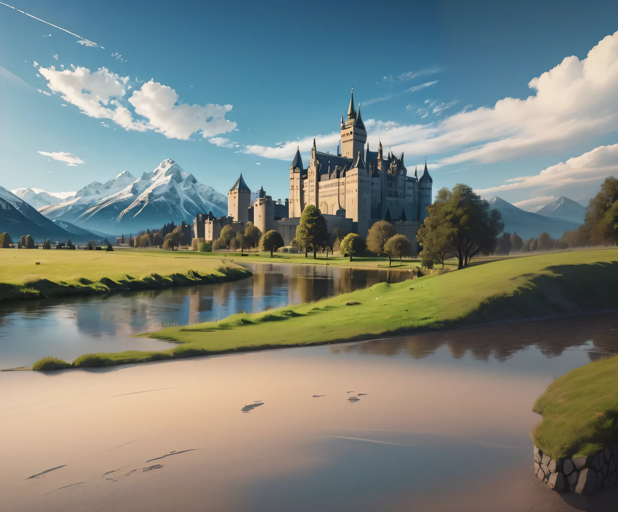 fill the space with medieval houses