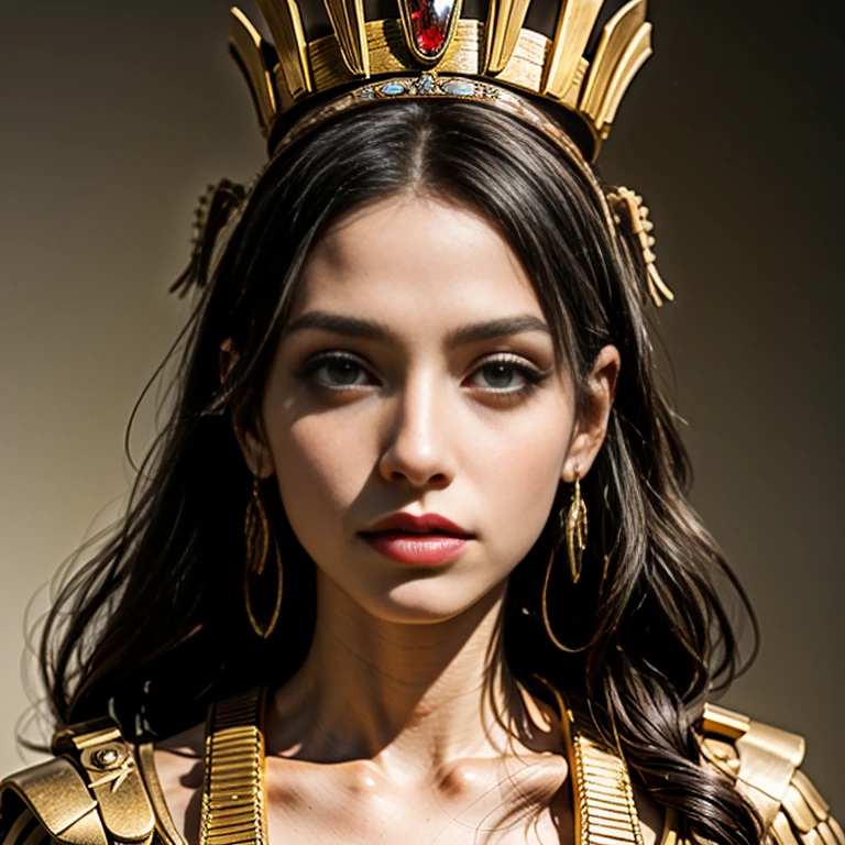 Queens of Ancient Egypt、Cleopatra、A beautiful woman、Beautifully detailed eyes、Beautifully detailed lips、Long eyelashes、Gorgeous Woman、( Body portrait:1.4)、Elegant King's Pose、Sublime Beauty、Golden calf ornament crown、White cylindrical dress、Egyptian Hieroglyphics、Exotic background、Sunset lighting、Mysterious atmosphere、Elaborate Jewelry、(Complex eye makeup:1.5)、Gorgeous golden throne、Elaborate head dress、ancient egyptian symbols、Desert Background、(Sphinx、pyramid:137)、Dramatic Shadows、Detailed facial features、Bright colors彩、Luxurious fabrics、Historical accuracy、Clever Construction、Majestic Aura、Mysterious charm、Shining Beauty、Excellent craftsmanship、Rich texture、Decorative accessories、Exquisite environment、Royal Confidence、Theatrical presence、Captivating Gaze、Seductive attitude、Captivating Charm、Delicate hand gestures、A noble crown、Luxurious ornamentythological references、Symbolic Representations、Dignified elegance。 (highest quality、4K、High resolution、masterpiece:1.2)、Super detailed、(Real、Photorealistic、Photorealistic:1.37)、Bright colors、Professional Lighting、Sharp focus、Crisp details