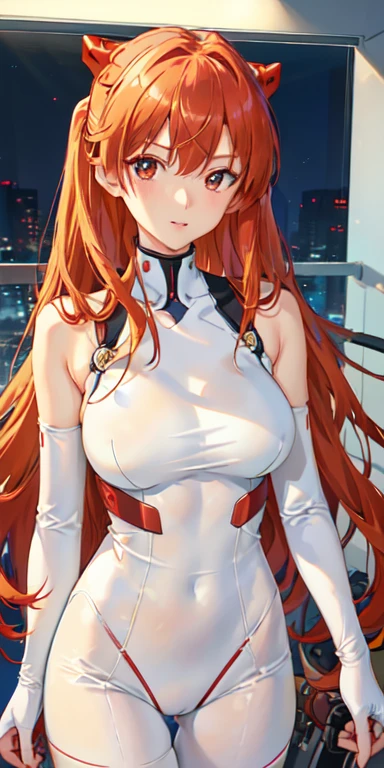 (俯瞰figure),Dynamic Angle,Very detailed, figure, close, Straight, One girl, 
 ((Soryu Asuka Langley, Interface Headset, Red bodysuit:1.4, blonde)),Her eyes shone like dream-like stars,(Glowing Eyes:1.233),(Beautiful and detailed:1.1),(Expressionless,Mouth closed),(Are standing), 
(In a white spaceship、Mechanic room with tools and spaceship window),
(night:1.2),dream-like, [[Delicate fingers and hands:0.55]::0.85],(Finger details),