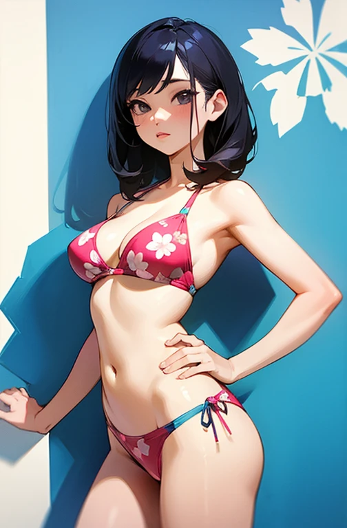 sexy、Cool woman、Nice、Floral print swimsuit、bikini、