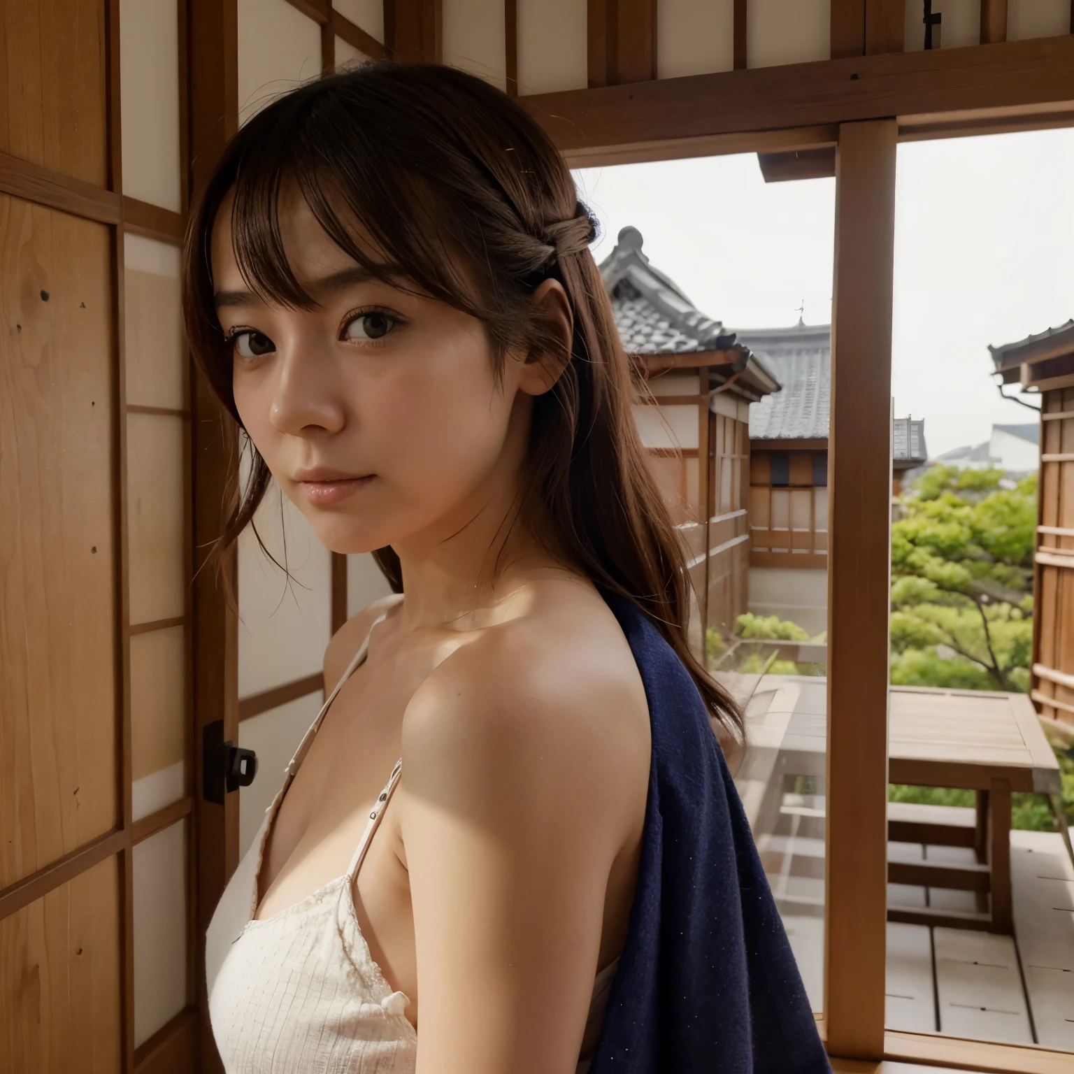 Faite une fille japonaise avec une pointrine normal