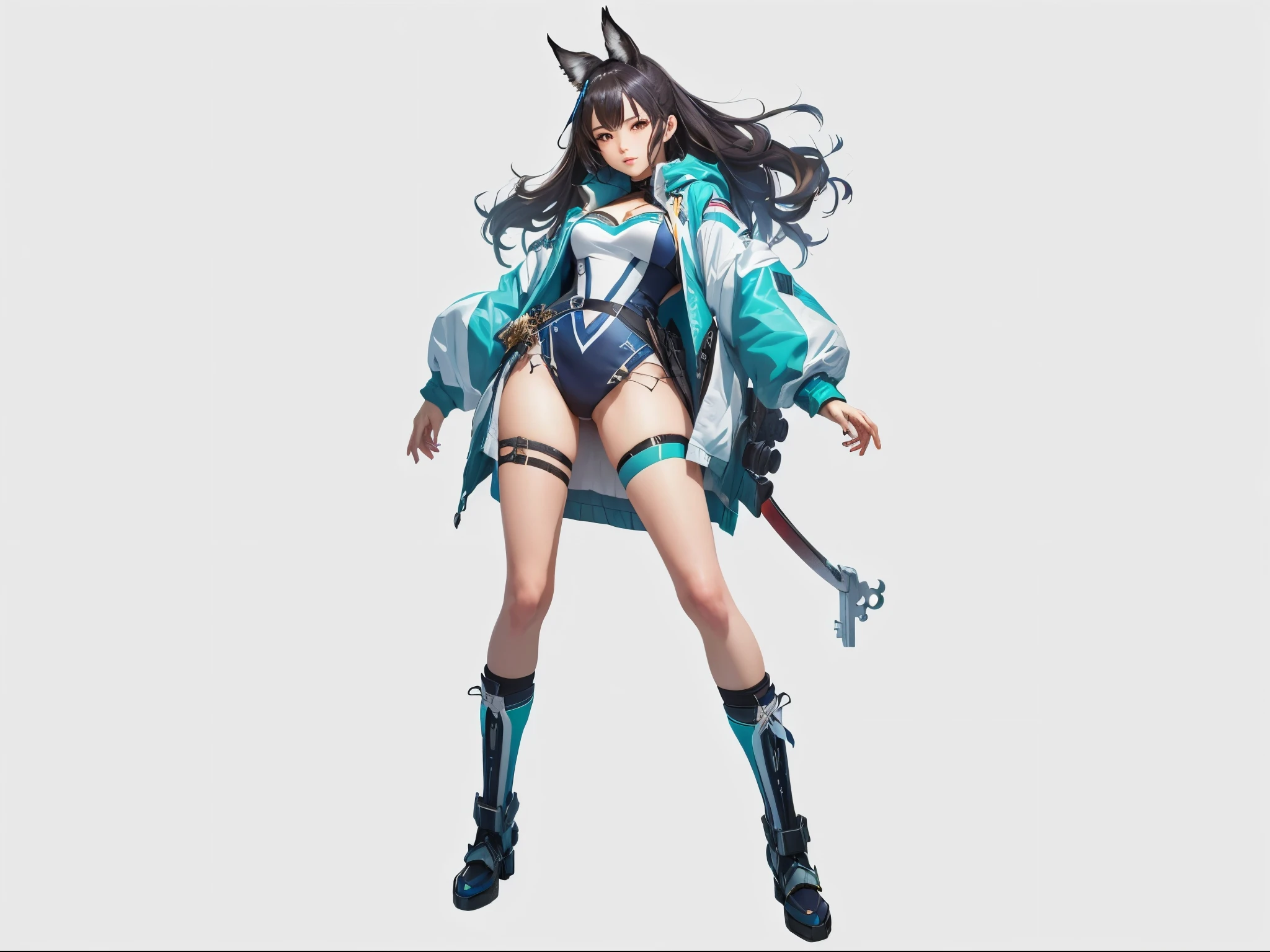 anime - style illustration of a woman in a blue and white outfit, katana zero video game character, official character art, trending on cgstation, azur lane style, e-girl, e - girl, cushart krenz key art feminine, full body xianxia, female action anime girl, from the azur lane videogame, kantai collection style, by the sea.