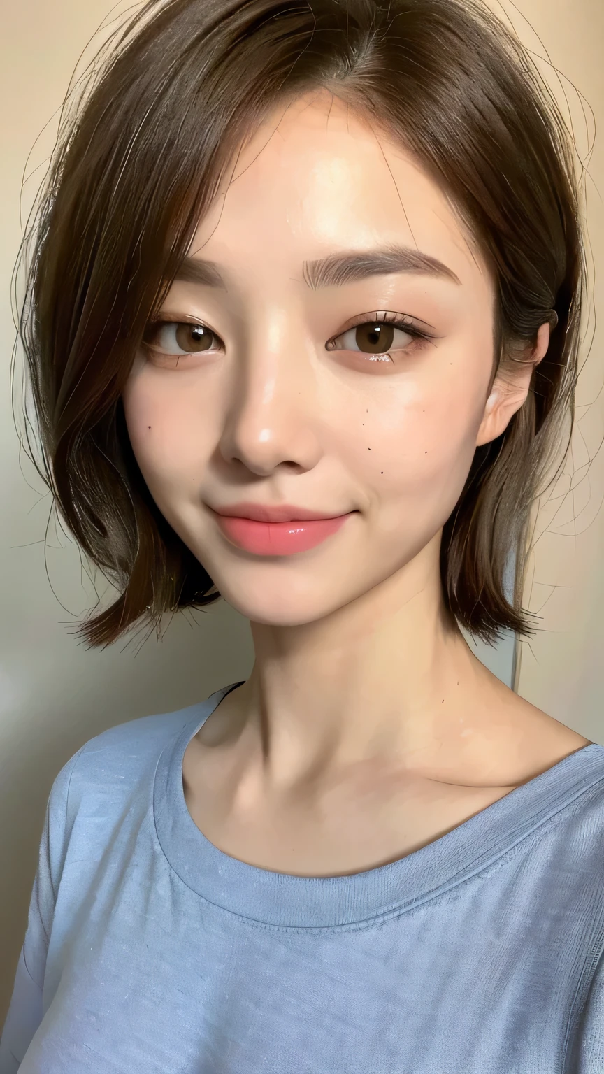 ((highest quality, 8k, masterpiece: 1.3)), One Girl, The beauty of slim abs: 1.3, (Random hairstyles casual, Very small tiny breasts: 1.2), bikini: 1.1, Very beautiful face, Delicate eyes, double eyelid, Vertical navel,Cute Smile, Home,Dimples,There is a mole around the mouth,Chubby,Crouching,Turning around and looking at me,