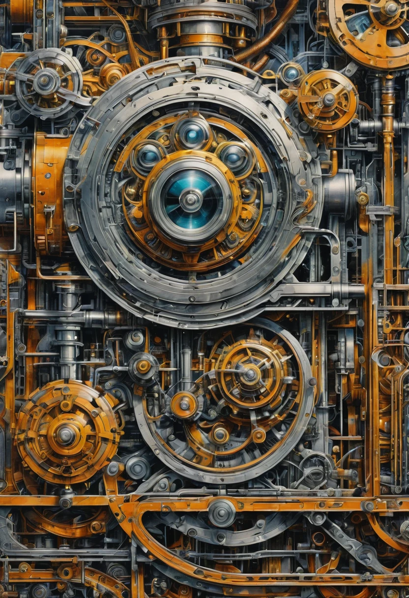 Mechanorganic, Monotype Artwork, best quality, masterpiece, very aesthetic, perfect composition, intricate details, ultra-detailed