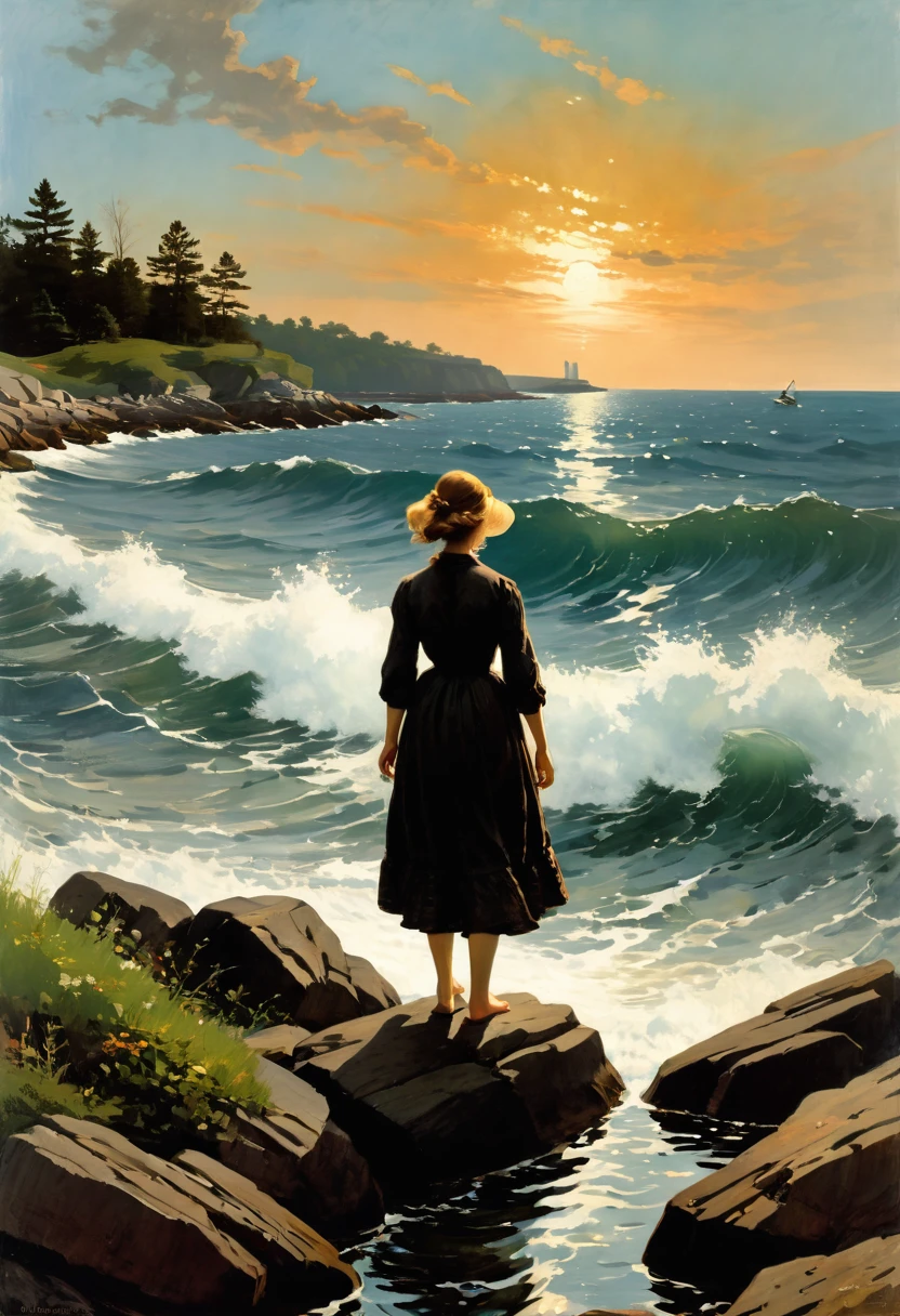 by Winslow Homer, best quality, masterpiece, very aesthetic, perfect composition, intricate details, ultra-detailed