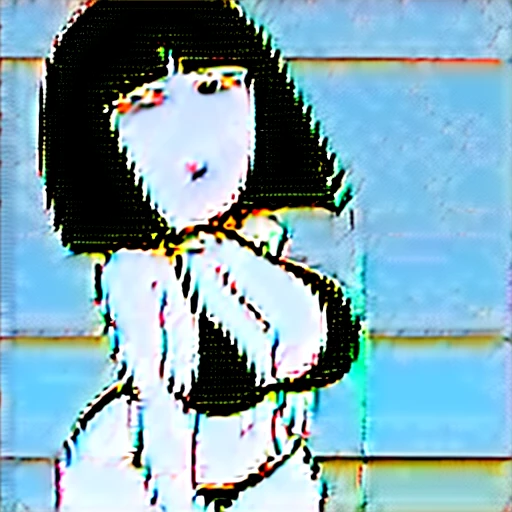 hanako-san, black hair, black eyes, no nose, (((bigbust:1.4))), HANAKO-SAN, BLACK HAIR, BLACK EYES, NO NOSE, black bikini