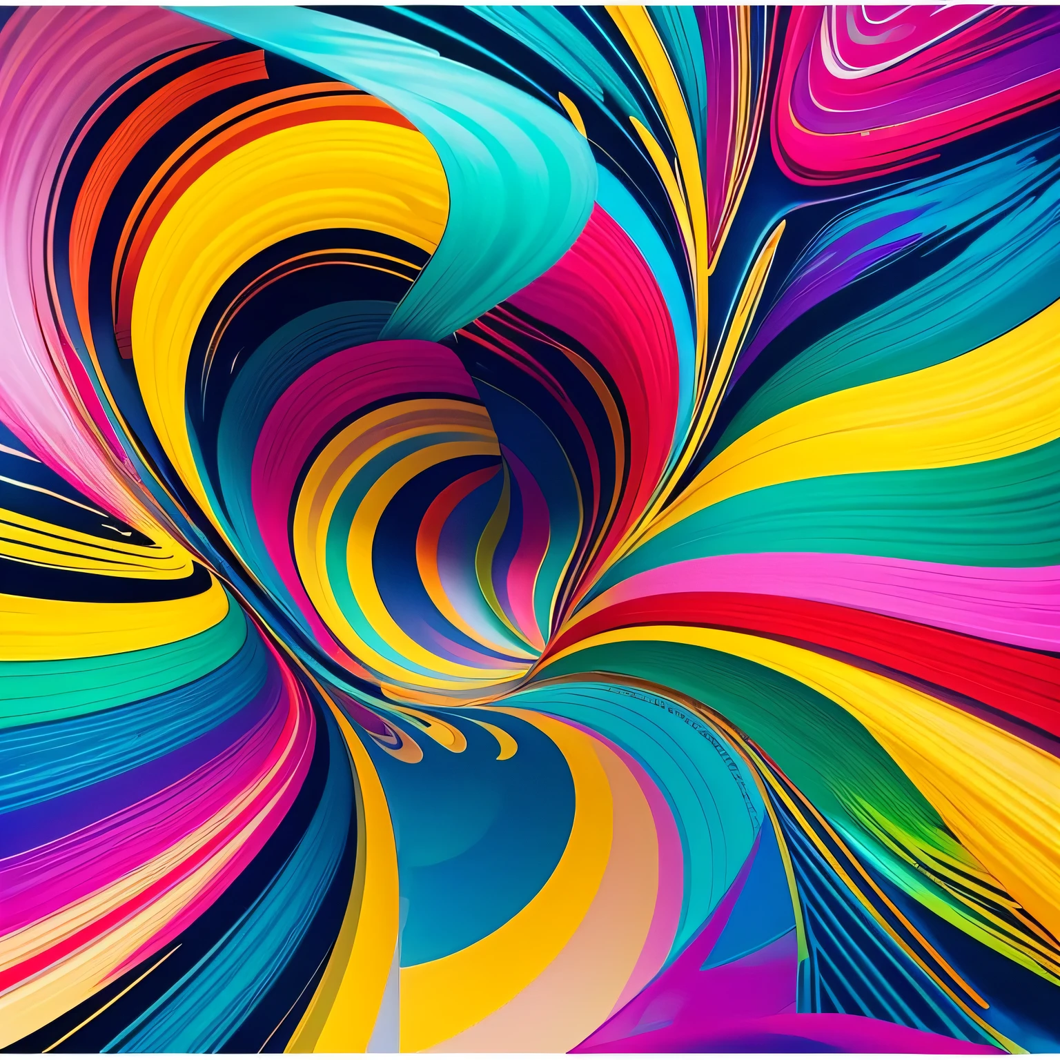
Abstract art using colors, lines, and patterns without depicting specific objects or subjects. Rather than reproducing specific locations or environments, abstract spaces are depicted, representing the flow of time and situations, portraying movement and change in unique ways. Visual rhythms and patterns spread across the entire piece, expressing freedom by excluding concrete subjects. For this particular piece, the theme revolves around swirling vortexes, evoking a sense of dynamism and energy. The colors are blue, pink and yellow, intensifying the feeling of movement and vitality within the artwork.
