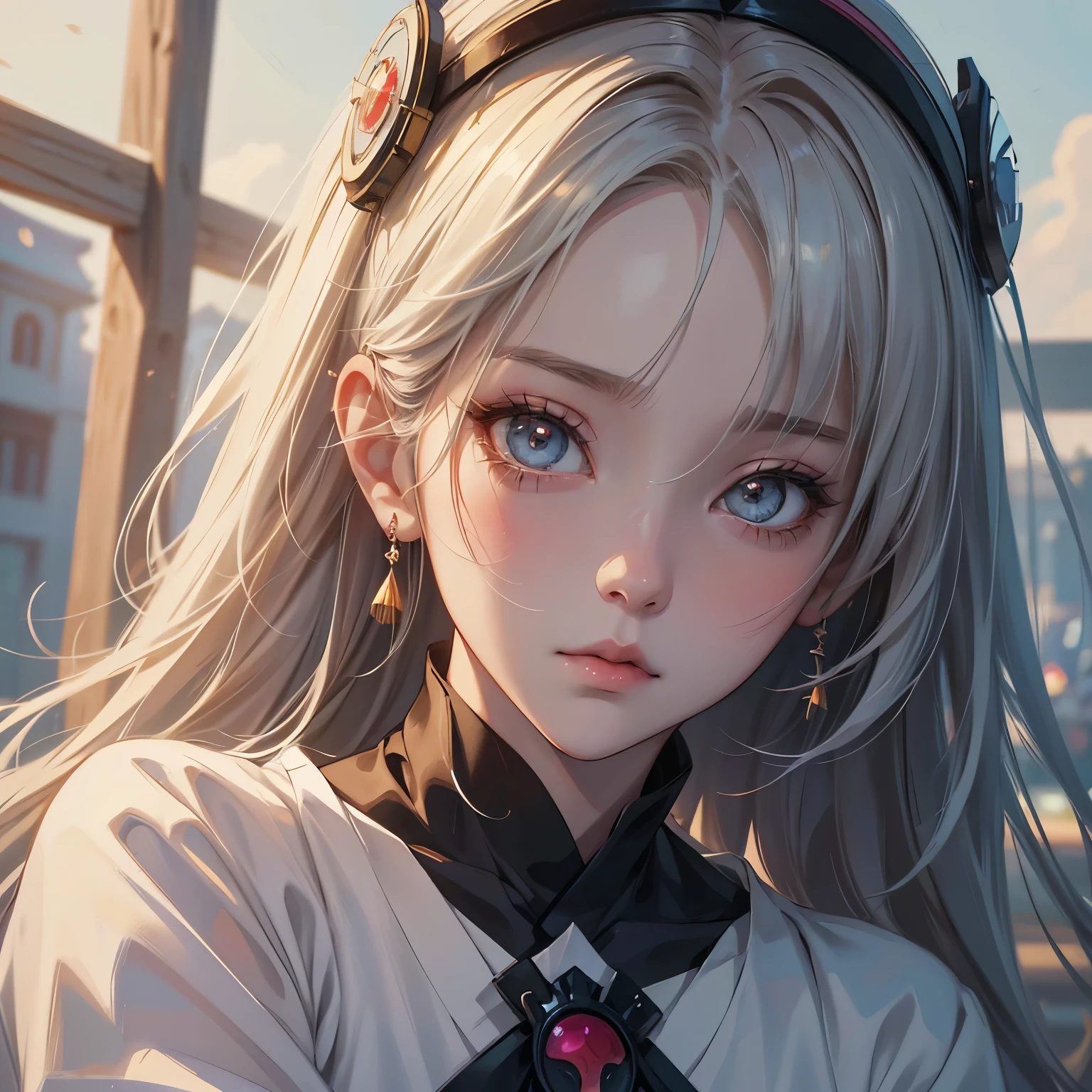 anime gir and a white dress, artwork in the style of guweiz, guweiz, beautiful anime portrait, detailed portrait of anime girl, kawaii realistic portrait, stunning anime face portrait, cute anime girl portrait, portrait of an anime girl, beautiful character painting, portrait anime girl, palace , a girl in hanfu, beautiful anime style