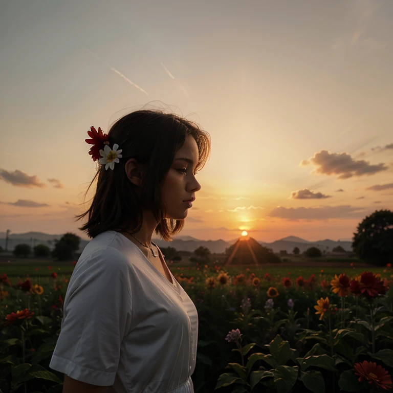 Flower and sunrise