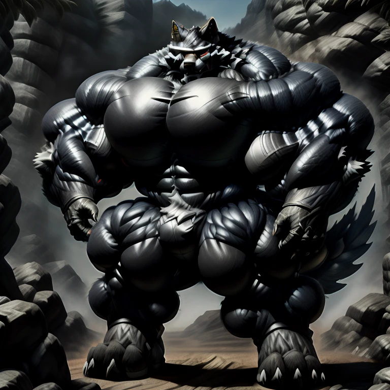 (masterpiece, best quality, detailed:1.2) detailed full body, 8K, freddy, wolf muscular werewolf, muscular! Commission for High Res,
unusually developed muscular body, body full of huge muscles. 
pectorales enormes. Exaggeratedly huge muscles. Gigachad Muscular, 8K, Masterpiece, highres, future fiction. black visor, Detailed head, Detailed Body,full body, Detailed abs, wearing crNanosuit,strong and imposing, thicc, Spread wings, It has wings. have big wings.