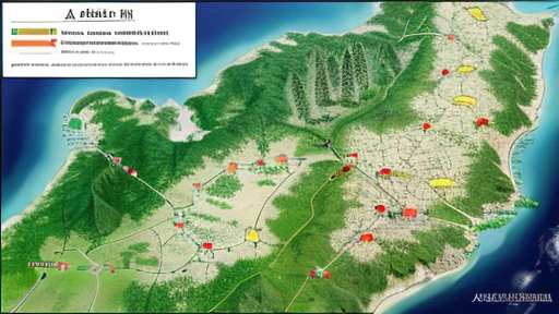 A medieval map based on the entire Tohoku region of Japan　Fantasy