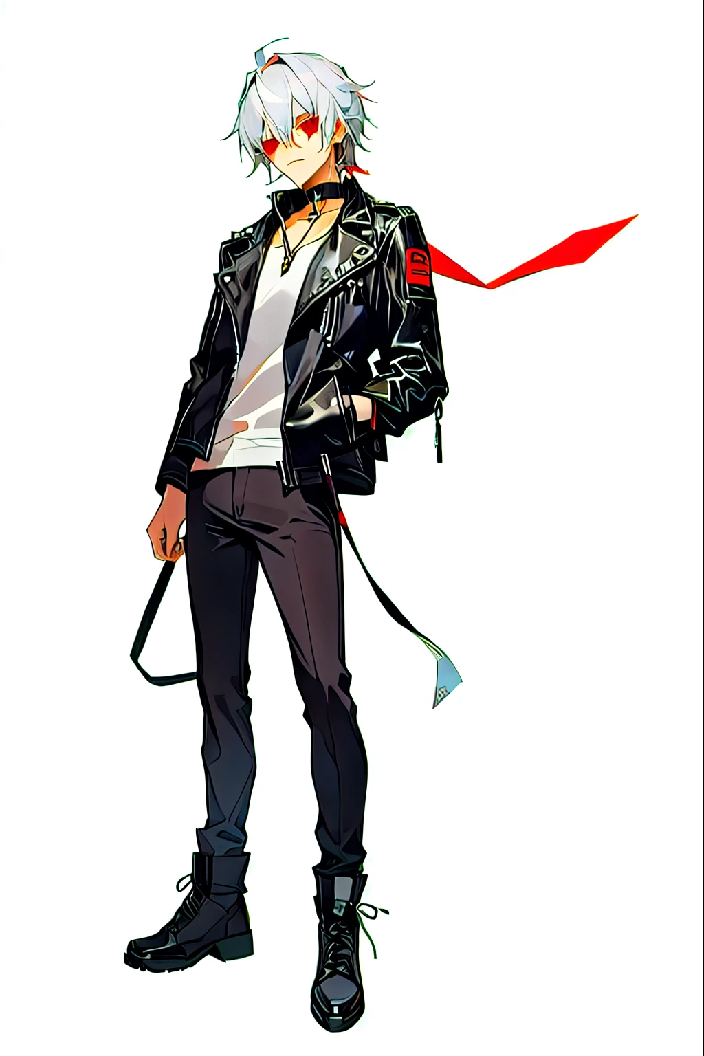 solo, One man, High resolution, Shortcuts, Gray Hair, Red eyes, Solemn, Simple Background, Feet out of frame, From the chest up