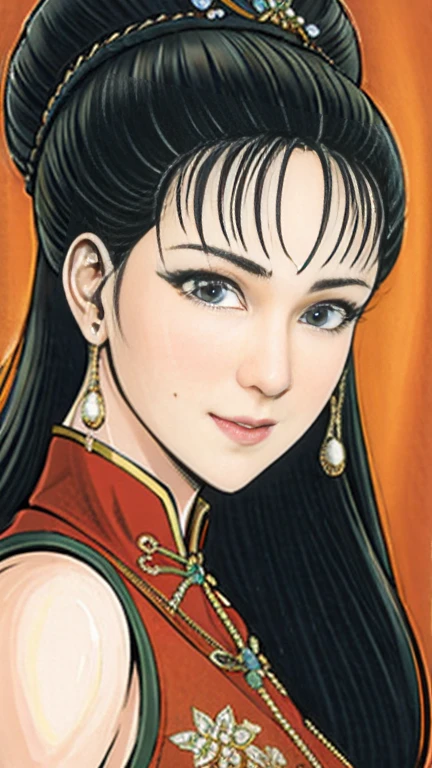 (best quality), (very aesthetic), (ultra-detailed), (best illustration),NSFW,a mature female,Perfect Face,Suikoden,Mrs. Lin,(full_body),big breast,red cheek,Sweating,skinny, chinese traditional clothes,chinese traditional style bed,