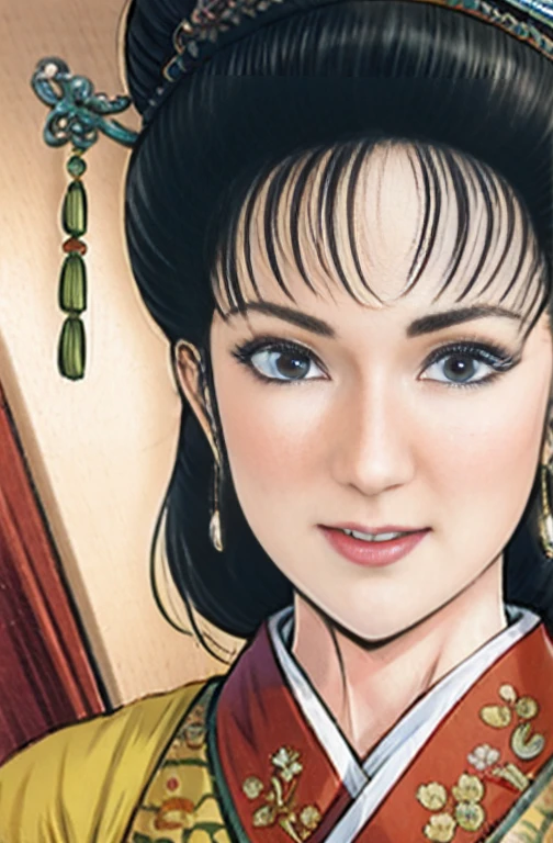 (best quality), (very aesthetic), (ultra-detailed), (best illustration),NSFW,a mature female,Perfect Face,Suikoden,Mrs. Lin,(full_body),big breast,red cheek,Sweating,skinny, chinese traditional clothes,chinese traditional style bed,