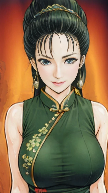 (best quality), (very aesthetic), (ultra-detailed), (best illustration),NSFW,a mature female,Perfect Face,Suikoden,Mrs. Lin,(full_body),big breast,red cheek,Sweating,skinny, chinese traditional clothes,chinese traditional style bed,