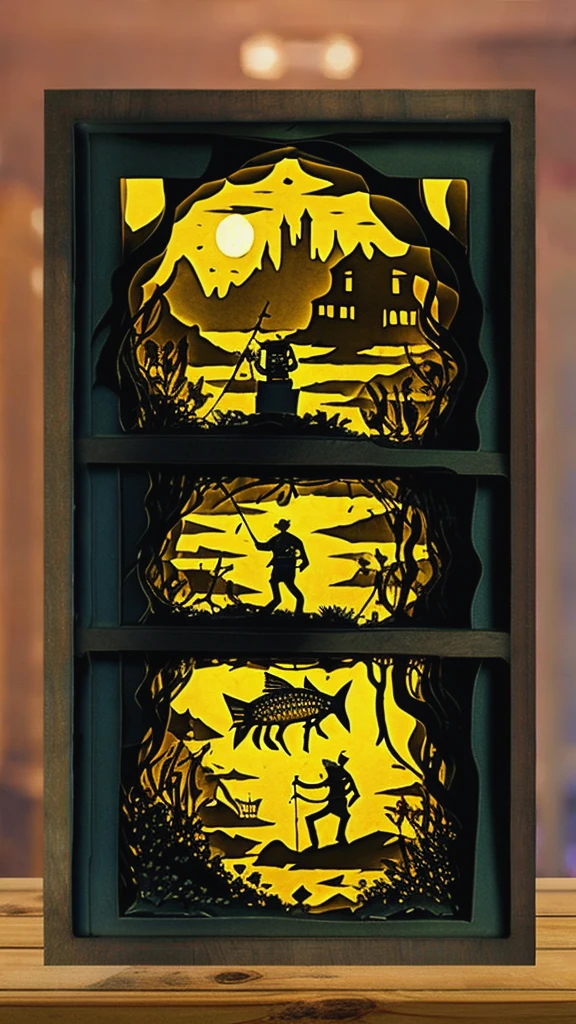 (Paper Cutting:1.3), night light, (style of William Zorach:1.3)
(masterpiece, best quality:1.5), 
Fishing waders, Orgrimmar, Foggy conditions, \Hitagi Senjougahara(Monogatari)