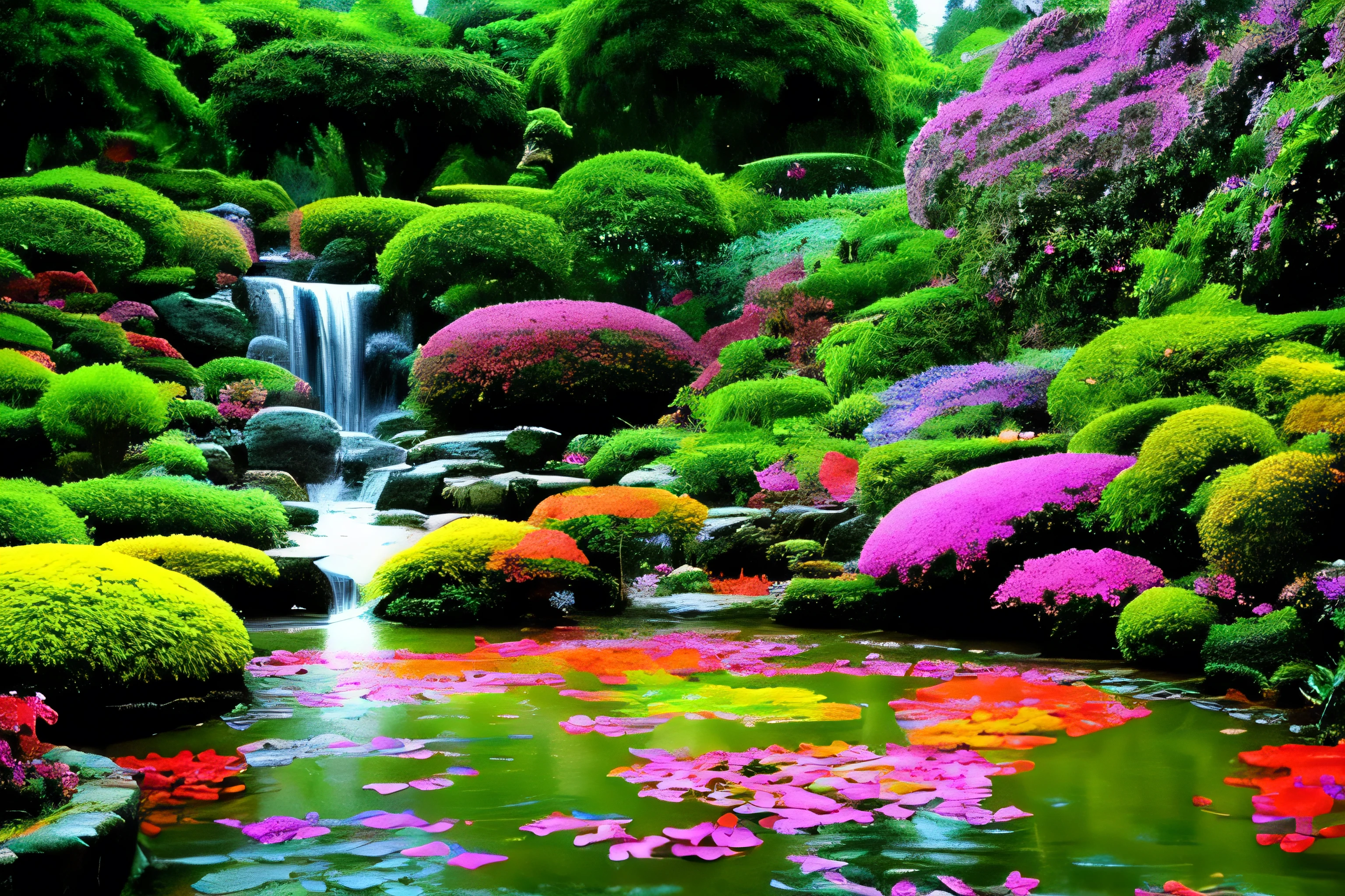 rain、rain、rain、Mystical world Zen garden Dazzling clouds Gently flowing water Colorful flowers Colorful butterflies Fresh air Symphony of nature Perfect harmony Magical beauty Enchanting melodies Heavenly harmony Calming colors Paradise Serenity of nirvana Mystical aura Dreamy environment Waterfall Angels Pure bliss Divine presence Magical aura Eternal symphony of peace and happiness ，