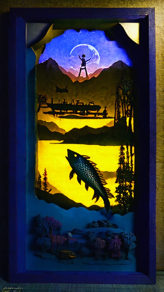 (Paper Cutting:1.3), night light, (style of William Zorach:1.3)
(masterpiece, best quality:1.5), 
Fishing waders, Orgrimmar, Foggy conditions, \Hitagi Senjougahara(Monogatari)