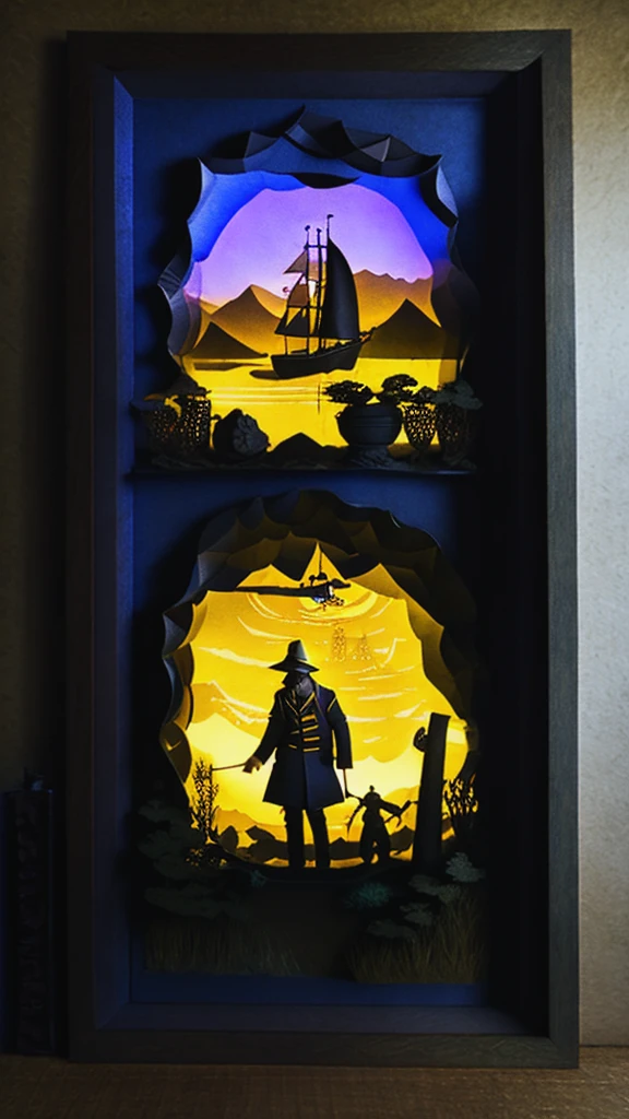 (Paper Cutting:1.3), night light, (style of William Zorach:1.3)
(masterpiece, best quality:1.5), 
Fishing waders, Orgrimmar, Foggy conditions, \Hitagi Senjougahara(Monogatari)