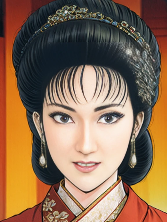 (best quality), (very aesthetic), (ultra-detailed), (best illustration),NSFW,a mature female,Perfect Face,Suikoden,Mrs. Lin,(full_body),big breast,red cheek,Sweating,skinny, chinese traditional clothes,chinese traditional style bed,