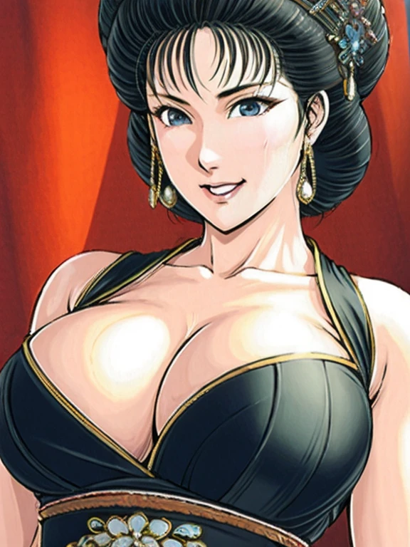 (best quality), (very aesthetic), (ultra-detailed), (best illustration),NSFW,a mature female,Perfect Face,Suikoden,Mrs. Lin,(full_body),big breast,red cheek,Sweating,skinny, chinese traditional clothes,chinese traditional style bed,