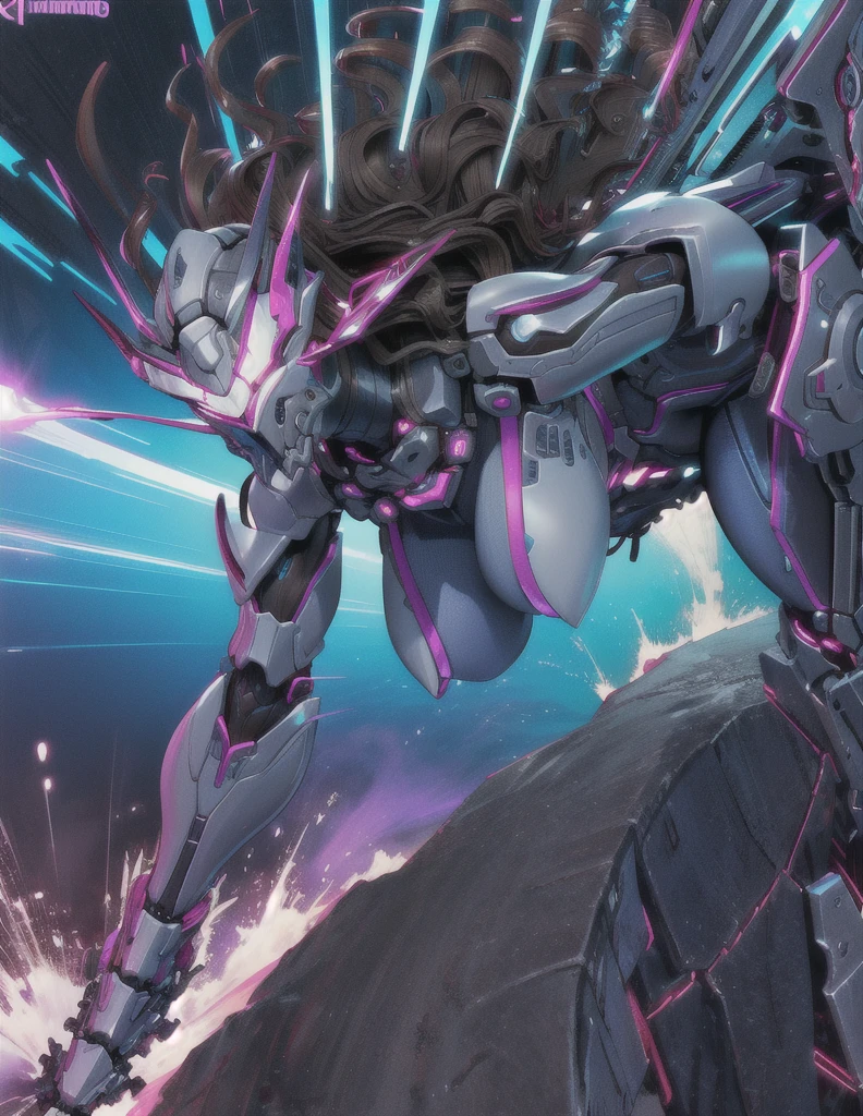 (highres:1.2),ultra-detailed,(realistic:1.37),futuristic,strongly-armored sexy young heroines,mechanical weapons,detailed faces,wavy voluminous hair,tight futuristic bodysuits,energetic poses,action-packed background,dramatic lighting,colorful sci-fi art style