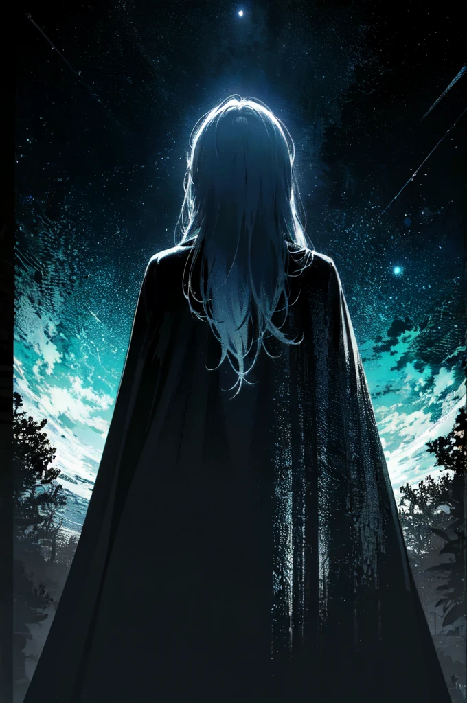 (best art,:1.3),
silver theme,black theme,white theme,blue theme,long hair ultra high res, masterpiece, best quality, night, (dark environment)