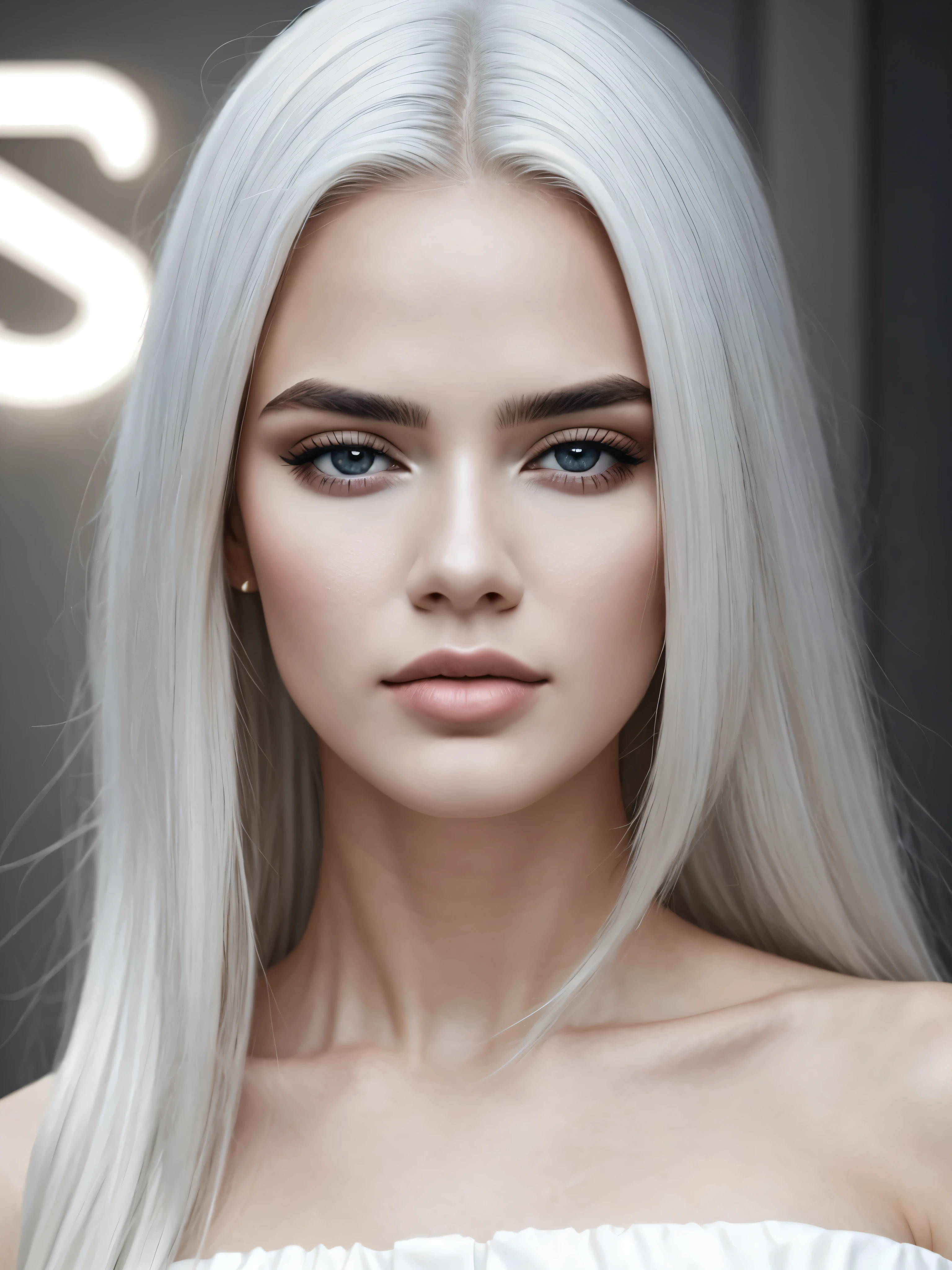 obra de arte, Mais alta qualidade, (Sozinho focus), (rosto perfeito:1.1), (alto detalhe:1.1), (olhos hiper detalhados), dramatic, A guy with pale skin and long voluminous white hair, olhos brancos, Sozinho, Cabelo longo, Sephiroth, Lua, noite, terno de luxo branco, umbigo coberto, pouty lips, pelagem, arrogant expression, Jardim de rosas, fundo detalhado, arte por artgerm, cinematic lighting, rosas, moda, BalenciagaStyle