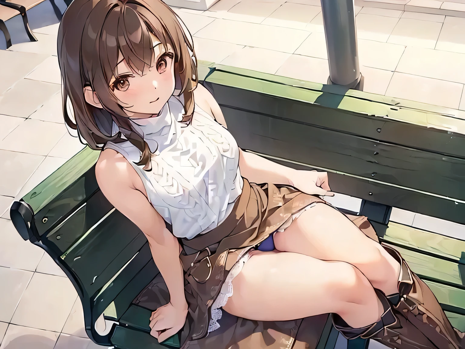 The panties are positioned too far forward, please fix it.、