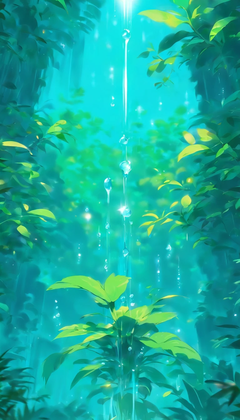 Various plants place a drop of water in the center to form a fingerprint,Minimalist