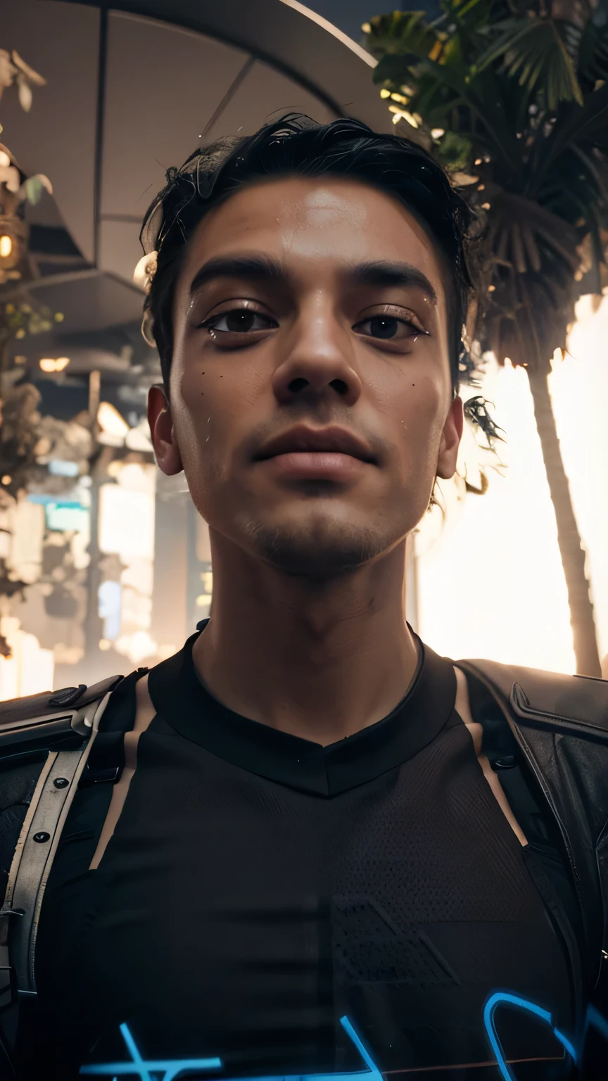 Change background cyberpunk handsome boy realistic face 4k