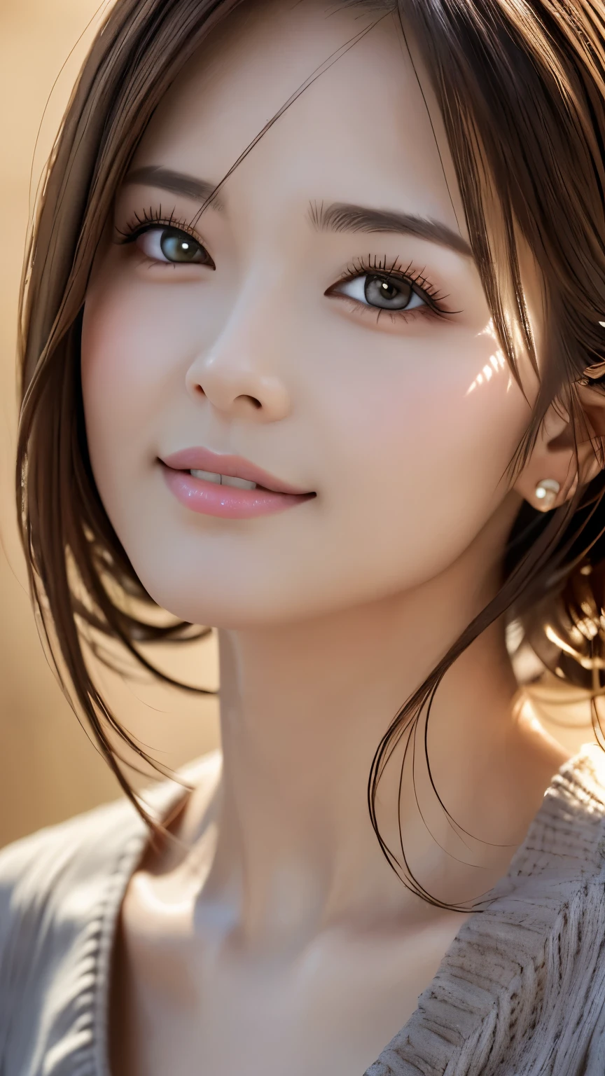 (Representative works:1.3)、(8k、Realistic、RAW Photos、Best image quality:1.4)、(30 year old mature woman)、Small face、Beautiful Face、(Realistic Face)、No makeup、Natural Makeup、light makeup、 (Dark brown hair)、Beautiful hairstyle、Realistic eyes、Beautiful details、 (Realisticな肌)、Beautiful Skin、 (sweater)、 Confused、 charm、超High resolution、Ultra-realistic、 High resolution、Golden Ratio