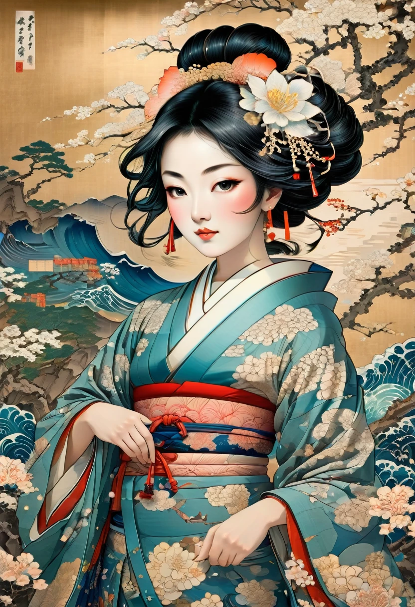 by Kunisada, best quality, masterpiece, very aesthetic, perfect composition, intricate details, ultra-detailed