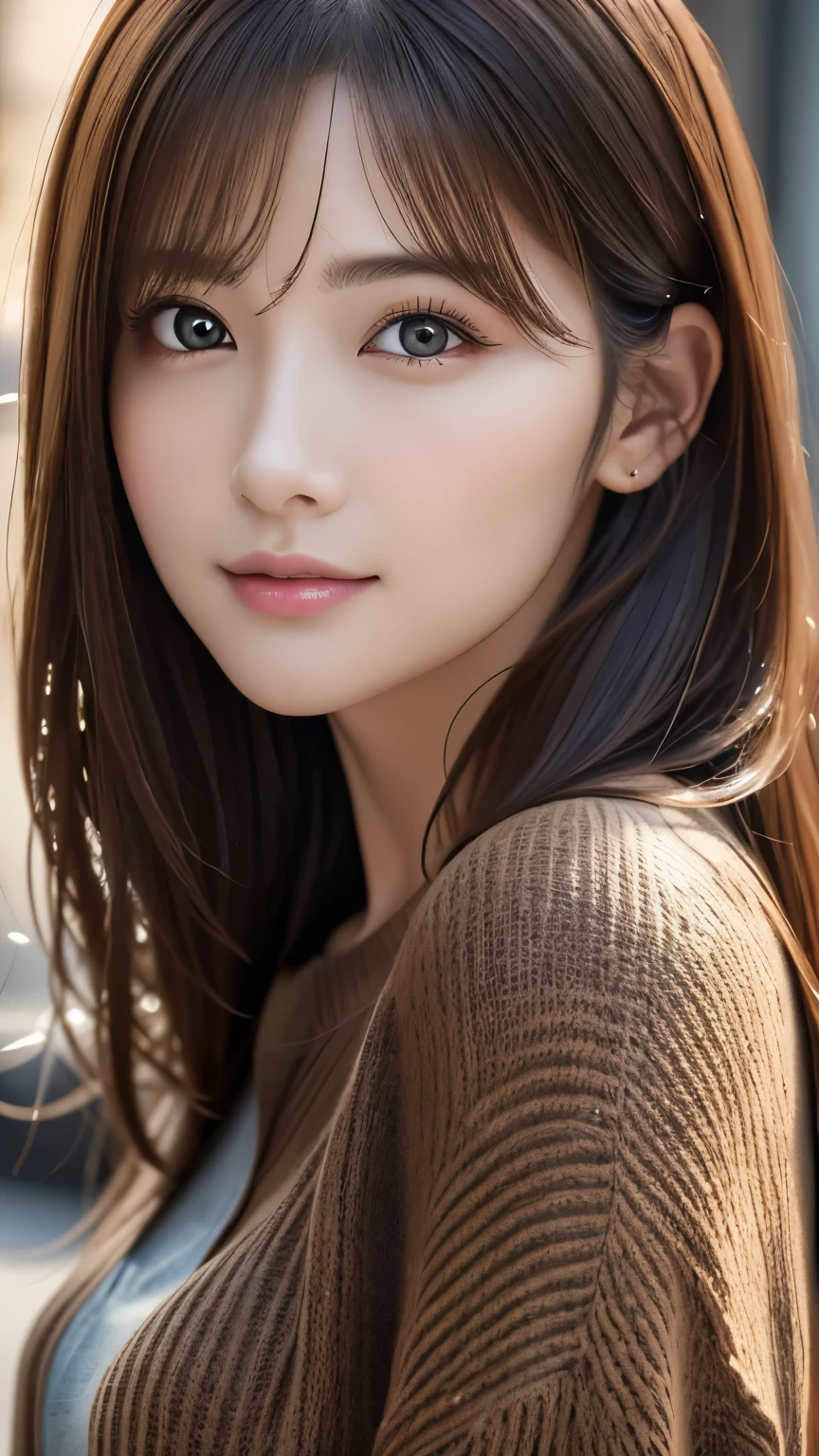 (Representative works:1.3)、(8k、Realistic、RAW Photos、Best image quality:1.4)、(30 year old mature woman)、Small face、Beautiful Face、(Realistic Face)、No makeup、Natural Makeup、light makeup、 (Dark brown hair)、Beautiful hairstyle、Realistic eyes、Beautiful details、 (Realisticな肌)、Beautiful Skin、 (sweater)、 Confused、 charm、超High resolution、Ultra-realistic、 High resolution、Golden Ratio