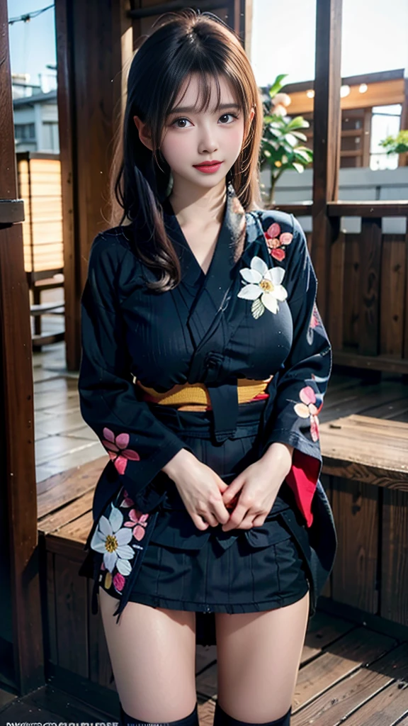 (masterpiece, highest quality:1.4), Beautiful Face, 8k, 85mm, Absurd, (Miniskirt floral yukata:1.4), Face close-up, violet, Gardenia, Delicate girl, alone, night, View your audience, Upper Body, Film Grain, chromatic aberration, Sharp focus, Face Light, Professional Lighting, Sophisticated, (smile:0.4), (Simple Background, Bokeh Background:1.2), detailed aspects,(((Show one breast:0.57))),((Very young and immature & Very large breasts:0.４),(Pink fashion glasses:0.6),(Showing anus from the front:0.2),(Yukata Lift),(Beautiful pussy line),(Miniskirt kimono),(Embarrassed and crying),(Embarrassed and peeing),(Cheeks turn red from embarrassment),