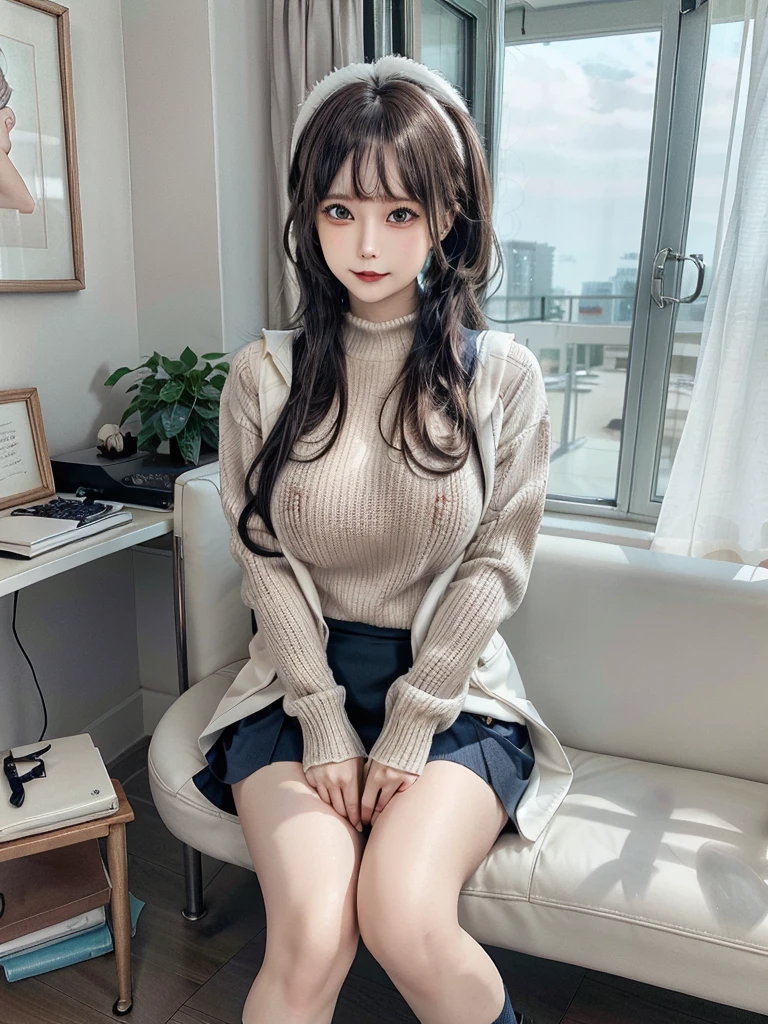 masutepiece, Best Quality, Illustration, Ultra-detailed, finely detail, hight resolution, 8K Wallpaper, Perfect dynamic composition, Beautiful detailed eyes,short bob, mid-chest, Natural Color Lip, Random and sexy poses,Smile,26 years girl、Colossal tits、Examination room、Red High-Neck Sweater: A cozy red sweater with a high neckline, perfect for chilly days. It adds warmth and style to your ensemble. Navy Blue Pencil Skirt: A classic and elegant choice. The pencil skirt typically falls just below the knee, creating a flattering silhouette1. Sheer Stockings: These delicate stockings add a touch of sophistication. They’re lightweight and perfect for pairing with skirts or dresses.doctor coat Blue High-Heeled Shoes: Elevate your look with blue high-heeled shoes. They elongate your legs and add a polished touch. Brown Hair: Your natural hair color complements the overall outfit. It’s versatile and goes well with various styles. White Coat (Like a Doctor): The white coat adds a professional touch, reminiscent of a doctor’s attire. It’s a symbol of authority and expertise.