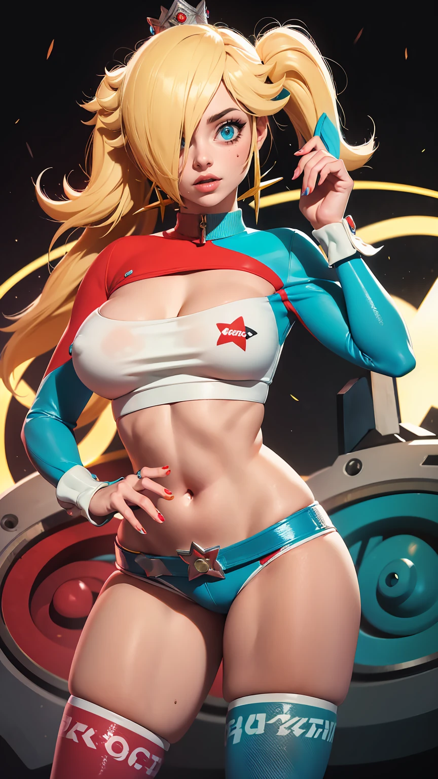 (best quality). (Ultra Detalhado). (1girl), Olhando para o Viewer. (Antecedentes detalhados). belos olhos detalhados. rosto delicado e bonito. (high saturation), seios grandes, droopy breasts, sexy Harley Quinn costume, big breasts